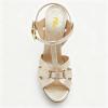 image:imageFSJ Women TStrap Platform Sandals Peep Toe Ankle Strap Stiletto Heels Strappy Wedding Dating Dress Shoes Size 416 USGold Glitter