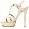 image:imageFSJ Women TStrap Platform Sandals Peep Toe Ankle Strap Stiletto Heels Strappy Wedding Dating Dress Shoes Size 416 USIvory