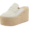 image:imageFSJ Women Closed Toe Loafer Mules Espadrille Platform Wedge High Heels Comfortable Slip On Dress Pumps Shoes Size 416 USBeige