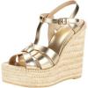image:imageFSJ Women Elegant Open Toe Espadrille Platform Ankle Strap Wedge Sandals Woven Cutout Casual Strappy Shoes Size 416 USGold