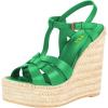 image:imageFSJ Women Elegant Open Toe Espadrille Platform Ankle Strap Wedge Sandals Woven Cutout Casual Strappy Shoes Size 416 USGreen