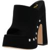 image:imageFSJ Women Open Round Toe Mule Sandals Chunky High Heel Slip On Platform Clogs Slides with Studs Comfy Shoes Size 416 USBlack