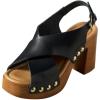image:imageFSJ Women Platform Chunky Block High Heels Sandals Rivet Studded Open Toe Slingback Cross Strap Mule Clogs Shoes Size 416 USBlack