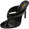 image:imageFSJ Women Round Open Toe Thong Stiletto Mule Sandals High Heel Slip On Flip Flops Comfortable Summer Wedding Evening Shoes Size 416 USBlack