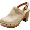 image:imageFSJ Women Slingback Clogs Wooden Block Heel Closed Round Toe Platform Studded Mules Buckle Strap Vintage Dress Slide Sandals Size 416 USOyster White