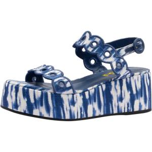 image:imageFSJ Women Boho Wedge Sandals Low Platform Open Toe CutOut Strappy Stylish Summer Casual Party Shoes Size 416 USBlue Pattern