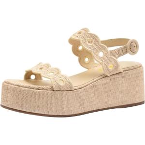 image:imageFSJ Women Boho Wedge Sandals Low Platform Open Toe CutOut Strappy Stylish Summer Casual Party Shoes Size 416 USNeutral