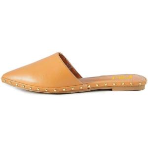 image:imageFSJ Women Mules Sandals Comfort Rivets Low Heels Closed Point Toe Slip On Fancy Casual Office Shoes Size 415 M USOrange