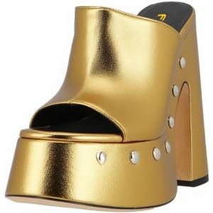 image:imageFSJ Women Open Round Toe Mule Sandals Chunky High Heel Slip On Platform Clogs Slides with Studs Comfy Shoes Size 416 USGold