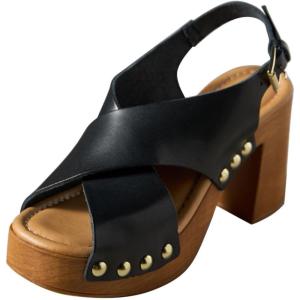 image:imageFSJ Women Platform Chunky Block High Heels Sandals Rivet Studded Open Toe Slingback Cross Strap Mule Clogs Shoes Size 416 USBlack