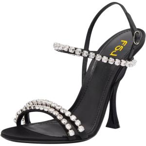 image:imageFSJ Women Sexy Stiletto High Heel Sandals Crystal Strap Open Toe Slingbacks Ankle Buckle Formal Party Dance Shoes Size 416 USBlack