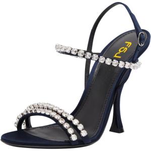 image:imageFSJ Women Sexy Stiletto High Heel Sandals Crystal Strap Open Toe Slingbacks Ankle Buckle Formal Party Dance Shoes Size 416 USBlue
