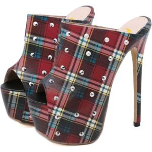 image:imageFSJ Women Sexy Studded Platform Mules Stiletto High Heel Peep Toe Slip On Summer Party Dress Prom Shoes Size 415 USCheck