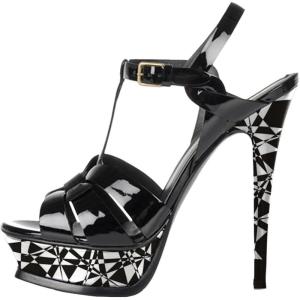 image:imageFSJ Women TStrap Platform Sandals Peep Toe Ankle Strap Stiletto Heels Strappy Wedding Dating Dress Shoes Size 416 USGeometric Print