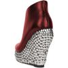 image:imageFSJ Women Stylish Peep Toe Wedge High Heel Ankle Boots with Studs Platform Side Zip Fashion Booties Party Concert Shoes Size 416 USRed