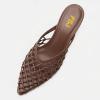 image:imageFSJ Women Woven Net Pointed Toe Kitten Heel Mules Breathable Openwork Backless Heeled Sandals Versatile Summer Shoes Size 416 USBrown
