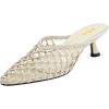 image:imageFSJ Women Woven Net Pointed Toe Kitten Heel Mules Breathable Openwork Backless Heeled Sandals Versatile Summer Shoes Size 416 USCream