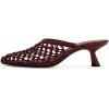 image:imageFSJ Women Woven Net Pointed Toe Kitten Heel Mules Breathable Openwork Backless Heeled Sandals Versatile Summer Shoes Size 416 USDark Red