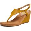 image:imageFSJ Women Low Wedge Heel Thong Sandals Ankle Strap Round Open Toe Flip Flops Comfortable Cushion Heeled Sandal Summer Beach Shoes Size 416 USYellow