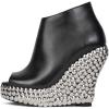 image:imageFSJ Women Stylish Peep Toe Wedge High Heel Ankle Boots with Studs Platform Side Zip Fashion Booties Party Concert Shoes Size 416 USBlack