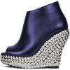image:imageFSJ Women Stylish Peep Toe Wedge High Heel Ankle Boots with Studs Platform Side Zip Fashion Booties Party Concert Shoes Size 416 USBlue