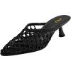 image:imageFSJ Women Woven Net Pointed Toe Kitten Heel Mules Breathable Openwork Backless Heeled Sandals Versatile Summer Shoes Size 416 USBlack