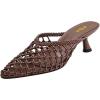image:imageFSJ Women Woven Net Pointed Toe Kitten Heel Mules Breathable Openwork Backless Heeled Sandals Versatile Summer Shoes Size 416 USBrown