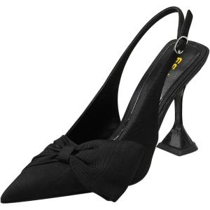image:imageFSJ Women Pointed Toe Stiletto High Heel Buckle Slingback Pumps with Bow Party Formal Events Dress Shoes Size 416 USBlack