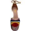 image:imageFSJ Women Multicolor Platform High Heel Stiletto Pumps Ankle Strap Rainbow Closed Round Toe DOrsay Sandals Dress Wedding Party Shoes Size 416 USGold
