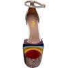 image:imageFSJ Women Multicolor Platform High Heel Stiletto Pumps Ankle Strap Rainbow Closed Round Toe DOrsay Sandals Dress Wedding Party Shoes Size 416 USSilver