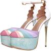 image:imageFSJ Women Multicolor Platform High Heel Stiletto Pumps Ankle Strap Rainbow Closed Round Toe DOrsay Sandals Dress Wedding Party Shoes Size 416 USWhite Pink
