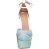 image:imageFSJ Women Multicolor Platform High Heel Stiletto Pumps Ankle Strap Rainbow Closed Round Toe DOrsay Sandals Dress Wedding Party Shoes Size 416 USWhite Blue