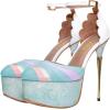 image:imageFSJ Women Multicolor Platform High Heel Stiletto Pumps Ankle Strap Rainbow Closed Round Toe DOrsay Sandals Dress Wedding Party Shoes Size 416 USWhite Blue