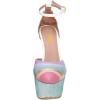 image:imageFSJ Women Multicolor Platform High Heel Stiletto Pumps Ankle Strap Rainbow Closed Round Toe DOrsay Sandals Dress Wedding Party Shoes Size 416 USWhite Pink