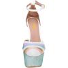 image:imageFSJ Women Multicolor Platform High Heel Stiletto Pumps Ankle Strap Rainbow Closed Round Toe DOrsay Sandals Dress Wedding Party Shoes Size 416 USWhite