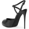 image:imageFSJ Women Peep Toe Low Platform Stilettos Slingback Pumps Ankle Strap Side Buckle High Heel Sandals Fashion Bride Party Shoes Size 416 USBlack