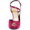 image:imageFSJ Women Peep Toe Low Platform Stilettos Slingback Pumps Ankle Strap Side Buckle High Heel Sandals Fashion Bride Party Shoes Size 416 USFuchsia