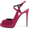 image:imageFSJ Women Peep Toe Low Platform Stilettos Slingback Pumps Ankle Strap Side Buckle High Heel Sandals Fashion Bride Party Shoes Size 416 USFuchsia