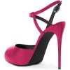 image:imageFSJ Women Peep Toe Low Platform Stilettos Slingback Pumps Ankle Strap Side Buckle High Heel Sandals Fashion Bride Party Shoes Size 416 USFuchsia