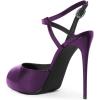image:imageFSJ Women Peep Toe Low Platform Stilettos Slingback Pumps Ankle Strap Side Buckle High Heel Sandals Fashion Bride Party Shoes Size 416 USPurple