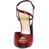 image:imageFSJ Women Peep Toe Low Platform Stilettos Slingback Pumps Ankle Strap Side Buckle High Heel Sandals Fashion Bride Party Shoes Size 416 USRed
