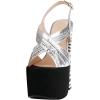 image:imageFSJ Women Peep Toe Platform Sandals Multicolor Printing Chunky High Heel Slingbacks Buckle Strap Party Dress Shoes Size 416 USBlacksilver