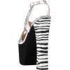 image:imageFSJ Women Peep Toe Platform Sandals Multicolor Printing Chunky High Heel Slingbacks Buckle Strap Party Dress Shoes Size 416 USBlacksilver