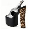 image:imageFSJ Women Peep Toe Platform Sandals Multicolor Printing Chunky High Heel Slingbacks Buckle Strap Party Dress Shoes Size 416 USBlacksilverleopard