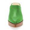 image:imageFSJ Women Retro Pointed Toe Mules Wooden Wedge Chunky Block Heel Clogs Slip On Platform Sandals Summer Party Shoes Size 416 USGreen