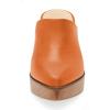 image:imageFSJ Women Retro Pointed Toe Mules Wooden Wedge Chunky Block Heel Clogs Slip On Platform Sandals Summer Party Shoes Size 416 USOrange