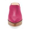 image:imageFSJ Women Retro Pointed Toe Mules Wooden Wedge Chunky Block Heel Clogs Slip On Platform Sandals Summer Party Shoes Size 416 USPink
