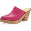 image:imageFSJ Women Retro Pointed Toe Mules Wooden Wedge Chunky Block Heel Clogs Slip On Platform Sandals Summer Party Shoes Size 416 USPink