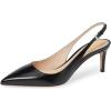 image:imageFSJ Women Classic Slingback Pumps Low Kitten Mid Heels Sandals Pointy Toe Comfortable Formal Party Prom Wedding Shoes Size 415 M USBlackpu