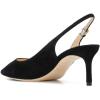 image:imageFSJ Women Classic Slingback Pumps Low Kitten Mid Heels Sandals Pointy Toe Comfortable Formal Party Prom Wedding Shoes Size 415 M USBlacksuede
